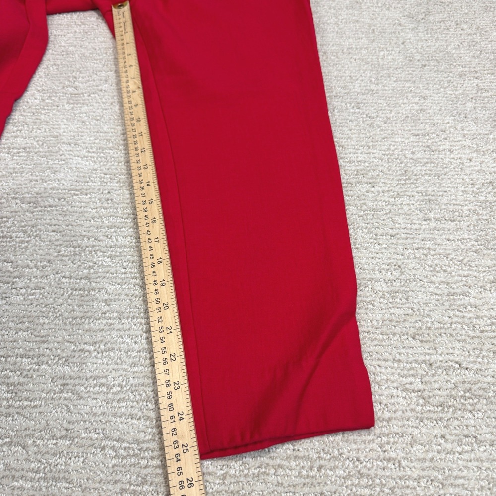 Lafayette 148 New York Stanton Red Slim Leg Side Zip Pants Size 12 - Picture 7 of 7